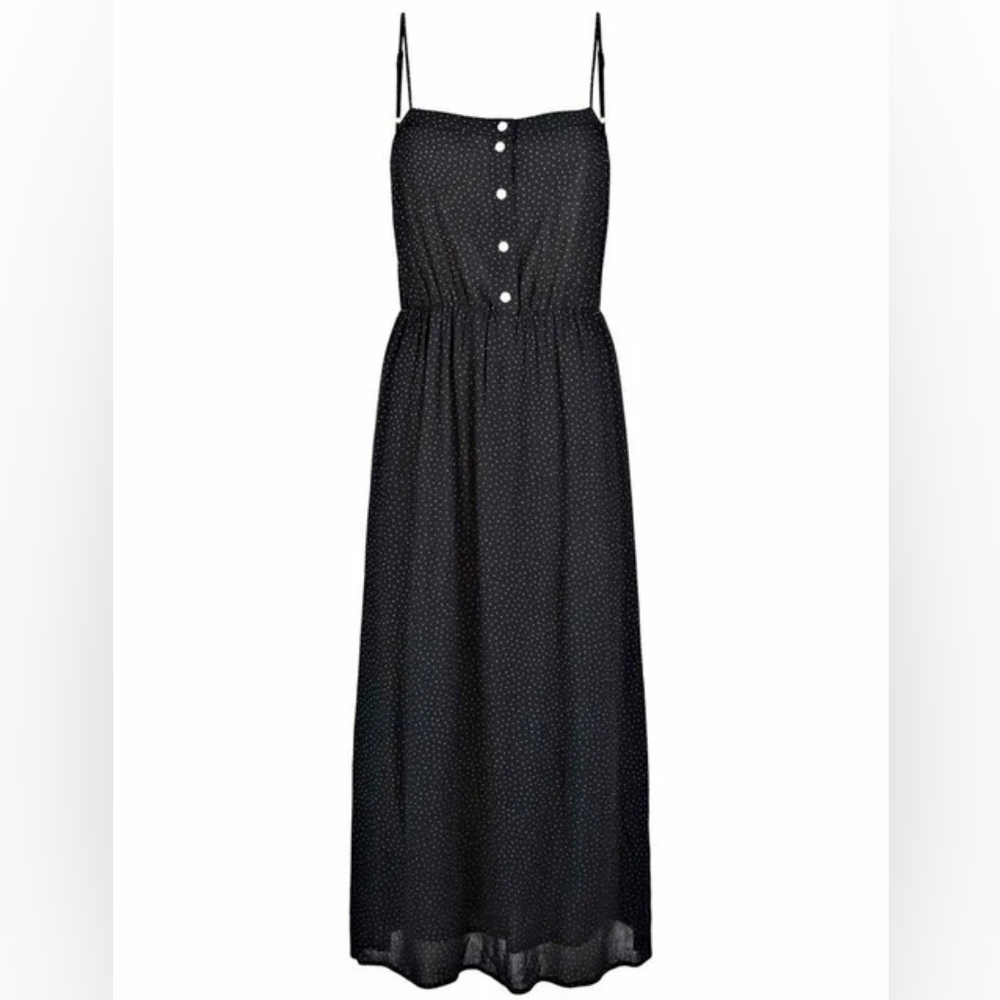 Chic Black Button-Front Maxi Dress